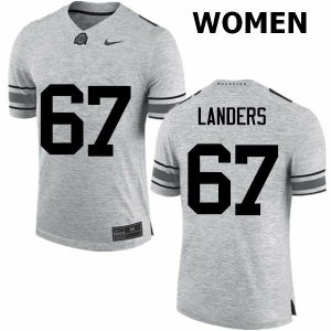 NCAA Ohio State Buckeyes Women's #67 Robert Landers Gray Nike Football College Jersey MYF0245LA